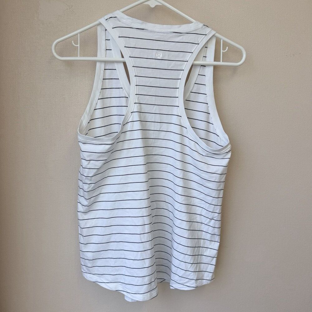 Lululemon Love Tank White Black Striped Racerback Tank Top Womens Athletic - Picture 3 of 6